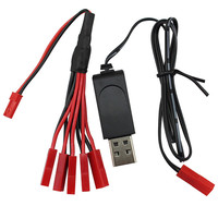 JST Port Plug 3.7V 1S Battery Cable 5 in 1 USB Interface Charger for UDI U818A U817C V959 V222 RC Drone Car Boat 2Pcs/Lot