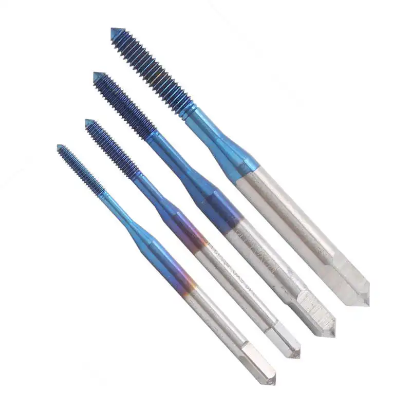M2 M2.5 M3 M4 Alat Sadap Pembentuk Benang Lapis Biru Tap Ekstrusi Baja Tungsten untuk Pembuatan Perbaikan