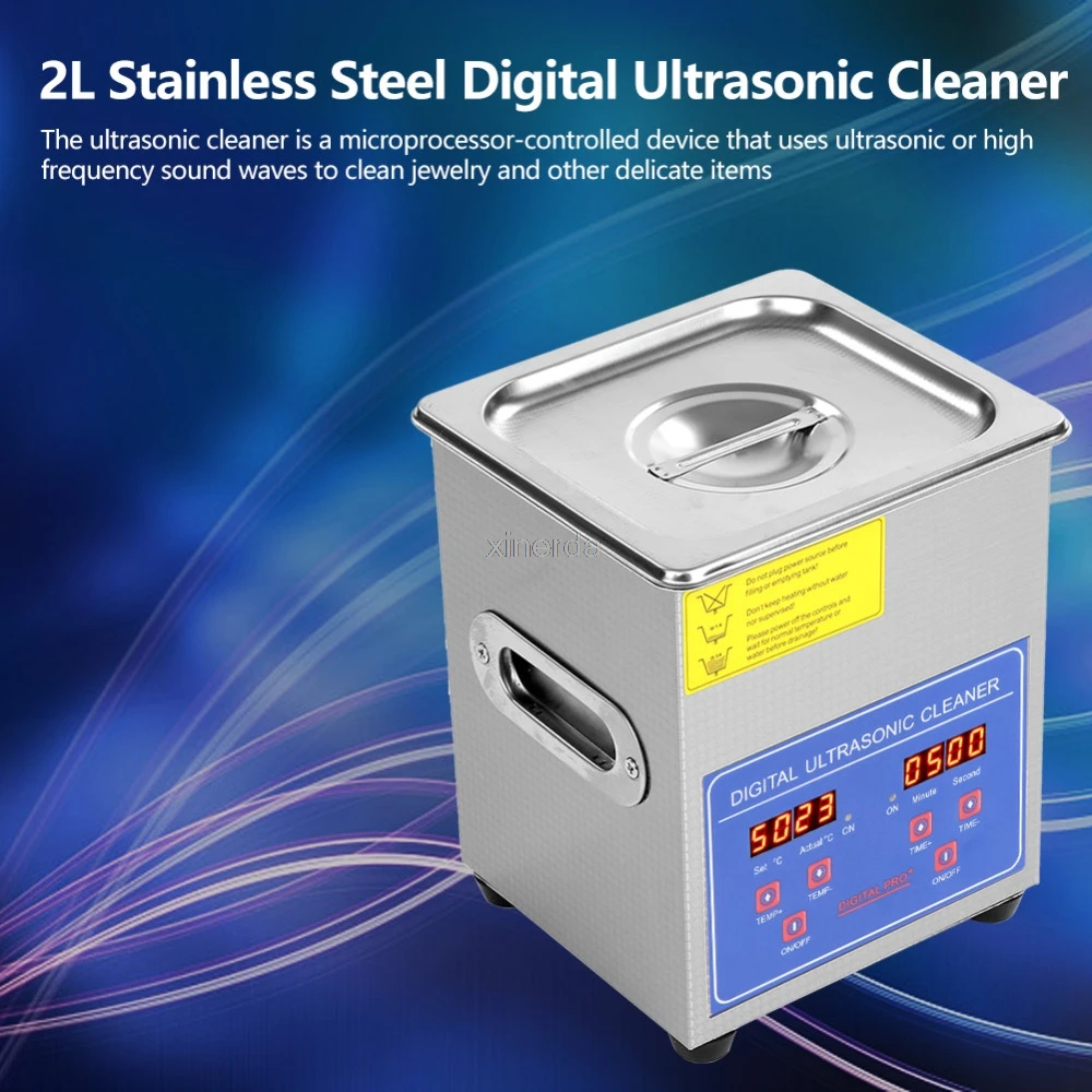 

2L 80W 40kHz Bath Digital Ultrasound Sonic Cleaner Heat for Home Industry Lab Clinic Cleaning Machine