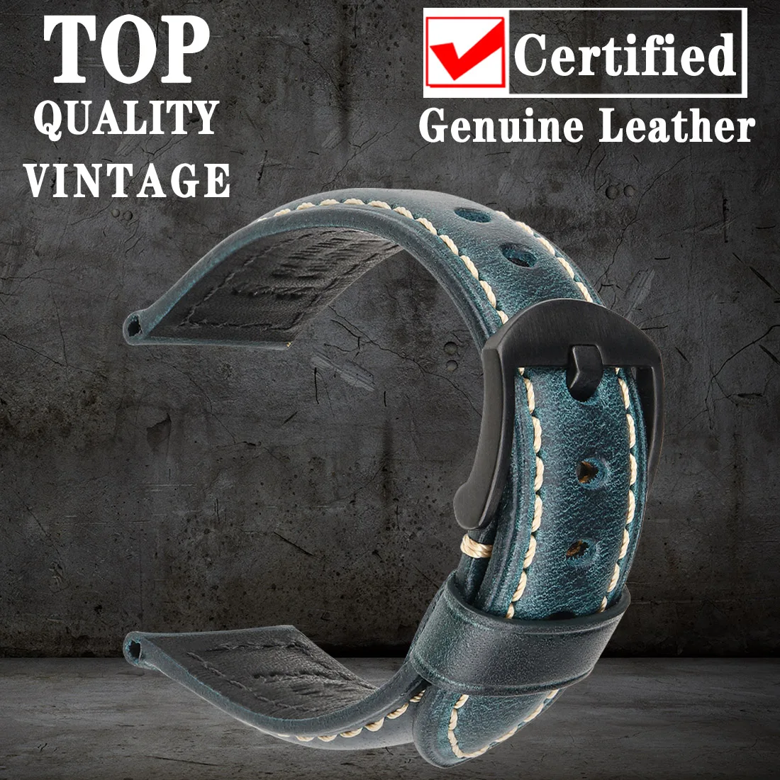 MAIKES Watch Accessories Watch Band 20mm 22mm 24mm 26mm Special Oil Wax Leather Watch Strap For Panerai IWC Watchbands
