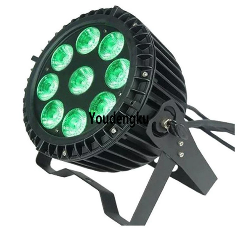 10pcs Dmx disco DJ Disco Nightclub 9x15w waterpoof led par light 5in1 rgbwa colors ip65 flat par led events outdoor lights