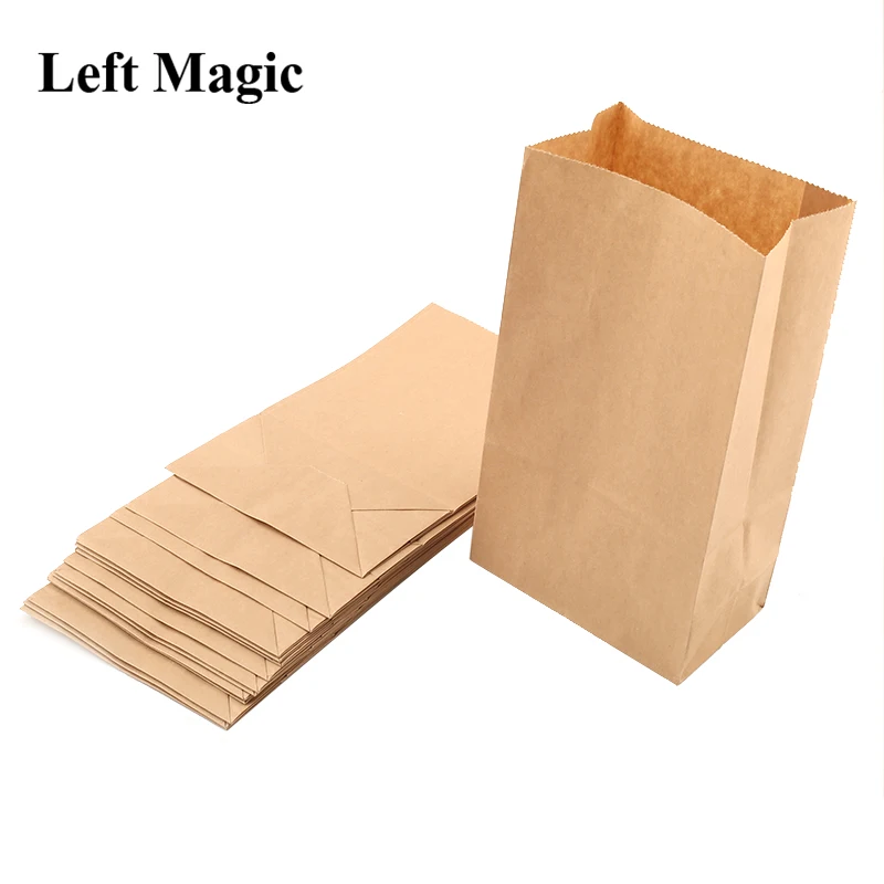 

10pcs Kraft Paper Bags Used For Devils Nail Vanising Champagne Bottle Rubber Hammer Banana Orange Magic Tricks Accessory Gimmick