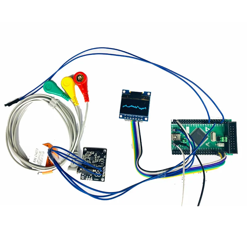STM32-based AD8232 ECG комплект для сбора сердечного ритма с OLED-дисплеем, портативная и развиваемая система