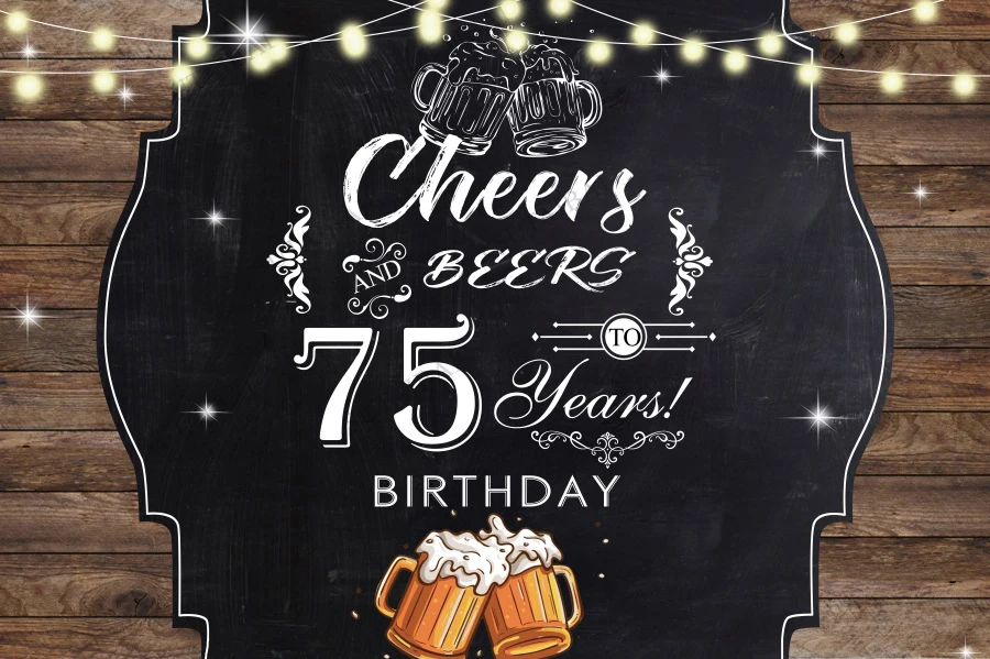 Fondos de fotografía para fiesta de cumpleaños, tablero de madera de celebración de cerveza, feliz 30, 40, 50 ° cumpleaños, póster para sesión fotográfica, estudio fotográfico