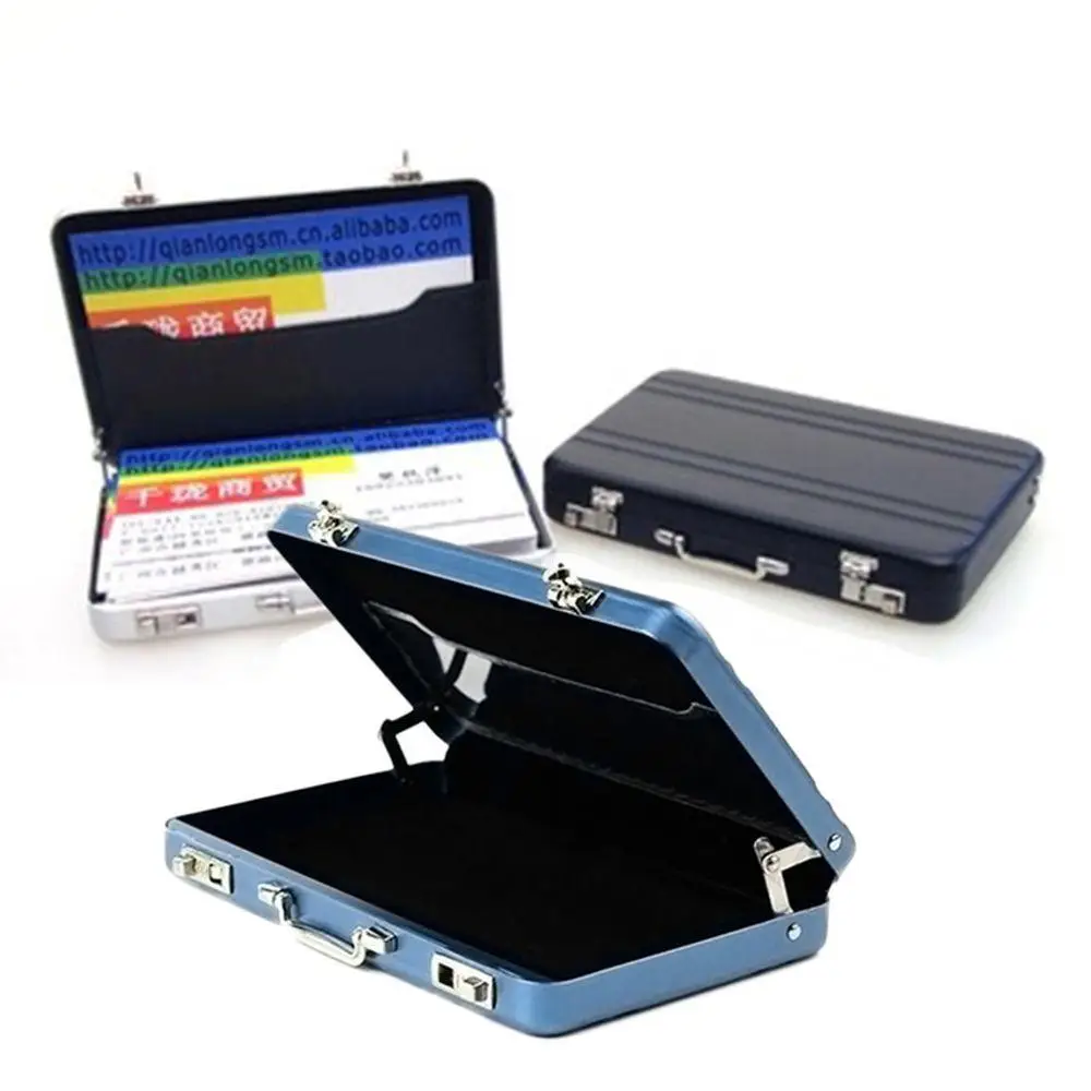 New Aluminum Storage Box Business ID Credit Card Holder Mini Suitcase Bank Card Box Holder Jewelry Case Organizer