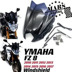 Fits For YAMAHA FZ 8  FZ8 fz8 Sport screen 2010-2017 Motorcycle Black Windshield Windscreen Aluminum Kit Deflector Fairing Cove