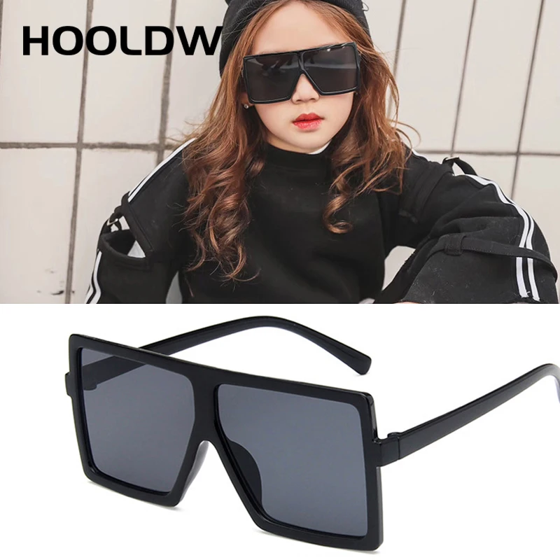 

HOOLDW Oversize Square Kids Sunglasses Children Sun Glasses Girls Boys Baby Travel Goggles Shades Eyewear UV400 Oculos De Sol