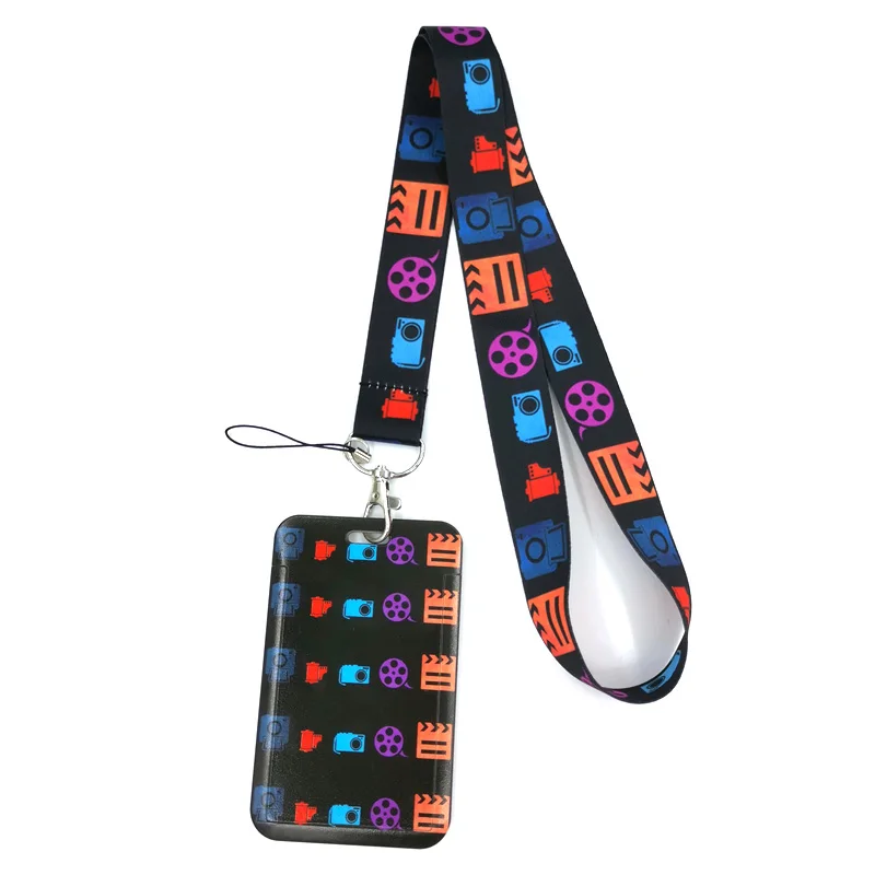 Film Equipment Fashion Lanyard ID Badge Holder Bus Pass Case Cover Slip Bank Credit Card Holder Strap Card Holder