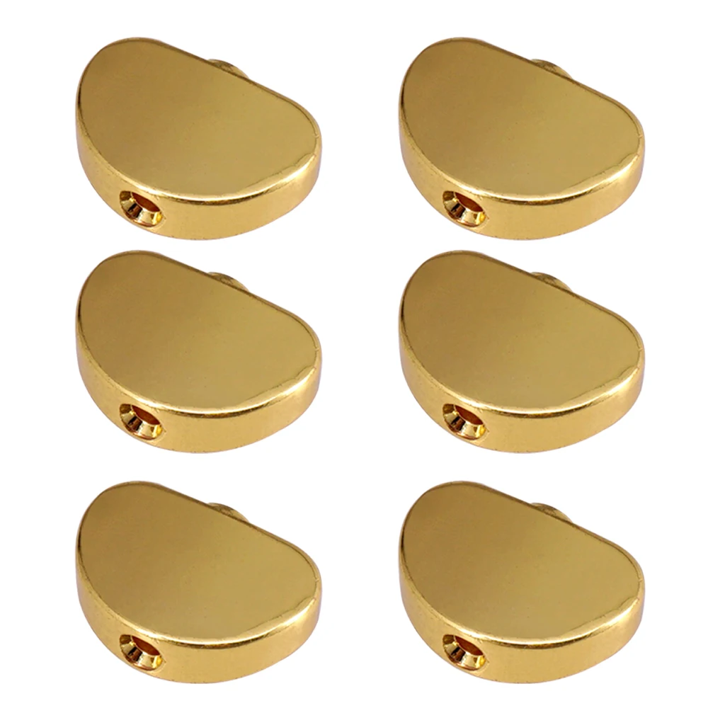 Pack of 6 Universal Guitar Tuner Machine Head Semicircle Buttons Tuning Key Replacement Gold with Screws