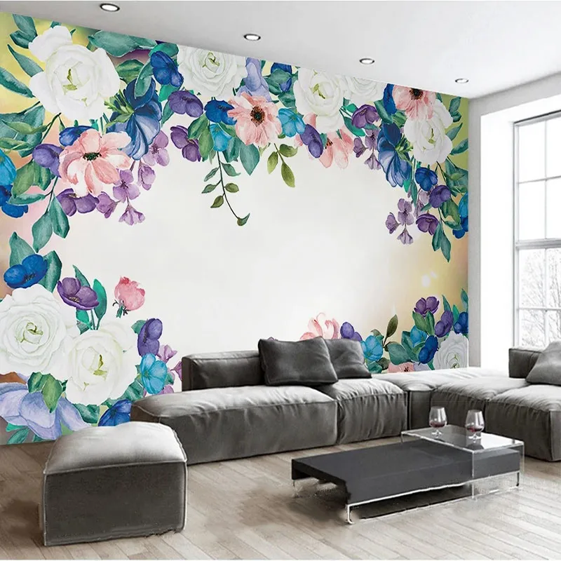 Self-Adhesive Wallpaper 3D Rose Garden Background Wall Living Room TV Bedroom Home Decor Wall Painting Papel De Parede Sala