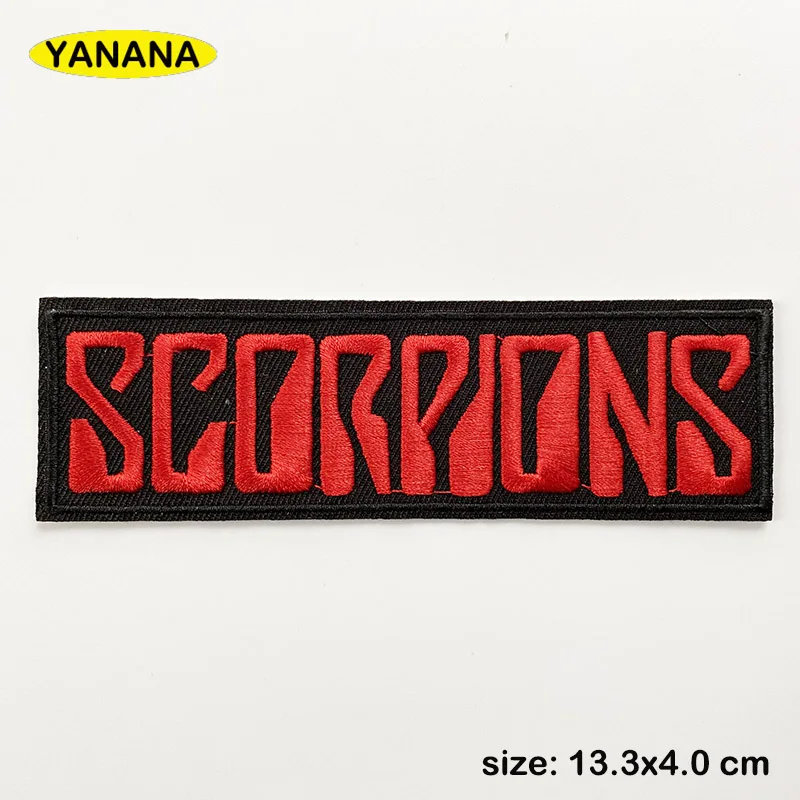 A scorpions ROCK MUSIC Iron On Patches Cloth Mend Decorate Clothes Apparel Sewing Decoration Applique Badges Heavy Metal