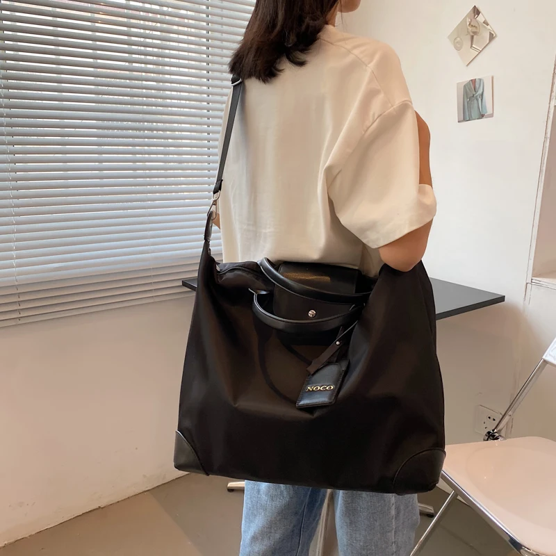 New Waterproof Nylon Large Totes for Women Fashion Big Package Shopping Lady Handbag Anti-tear Simple Leisure Woman Shoulder Bag