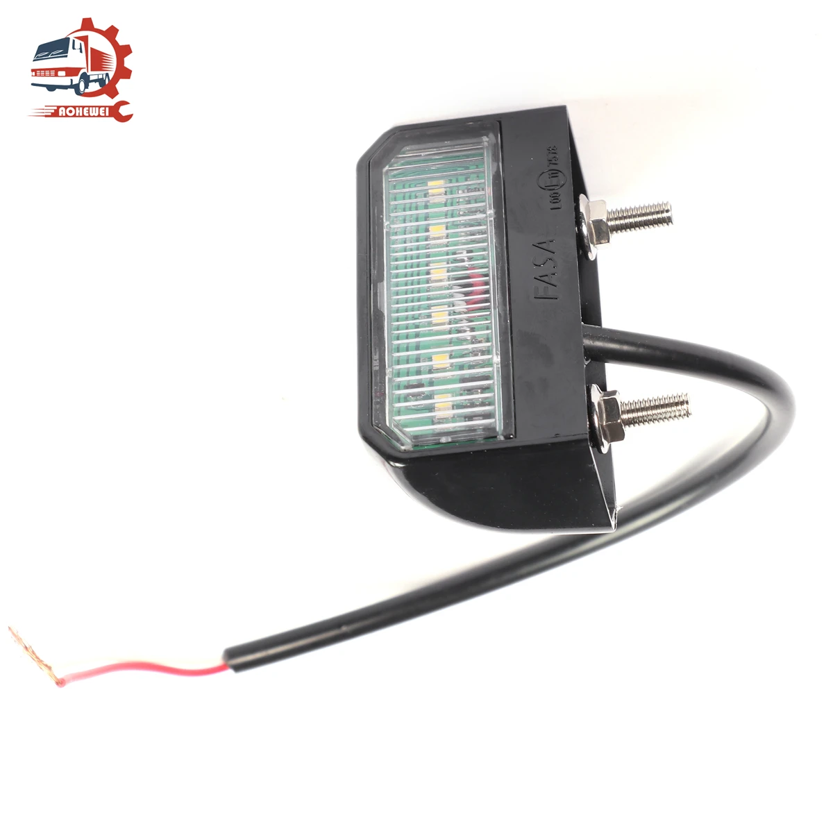 AOHEWEI 2x Waterproof 6 LEDs License Number Plate Lights Trailer Tail Number Rear Lamps 12-24V for Boat Truck Lorry Caravans