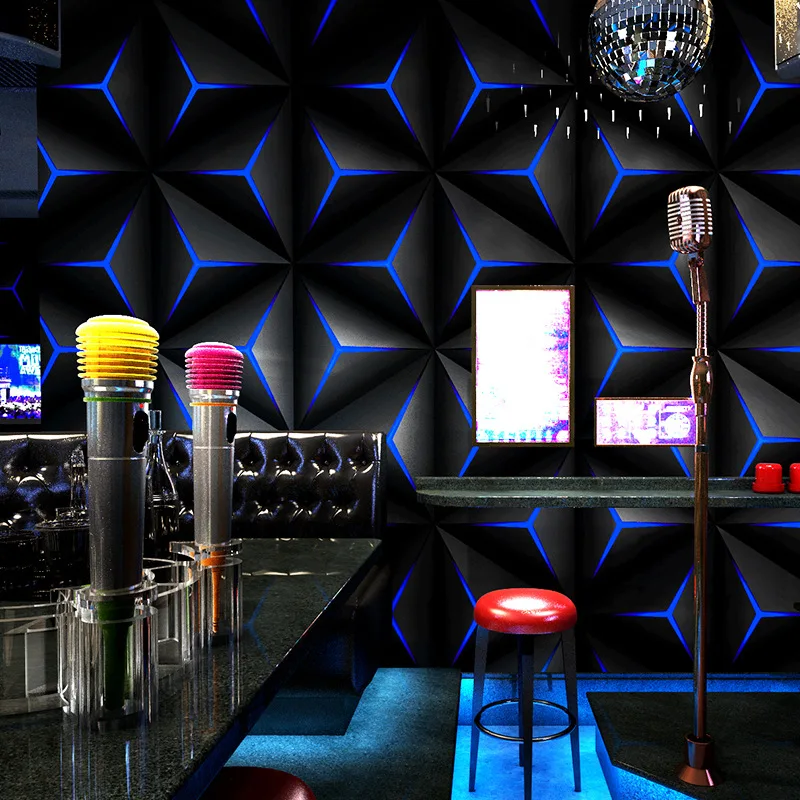 Ktv Tapete Halle Flash Wallcloth 3D Stereo Flugzeug Geometrische Muster Thema Box Hintergrund Pape Wandbild Tapete 3d