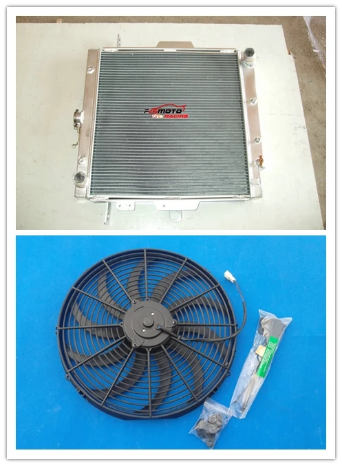 Aluminum Radiator + Fan Cooling For Toyota Land Cruiser HZJ70/HZJ73/HZJ77 1HZ 4.2L Diesel