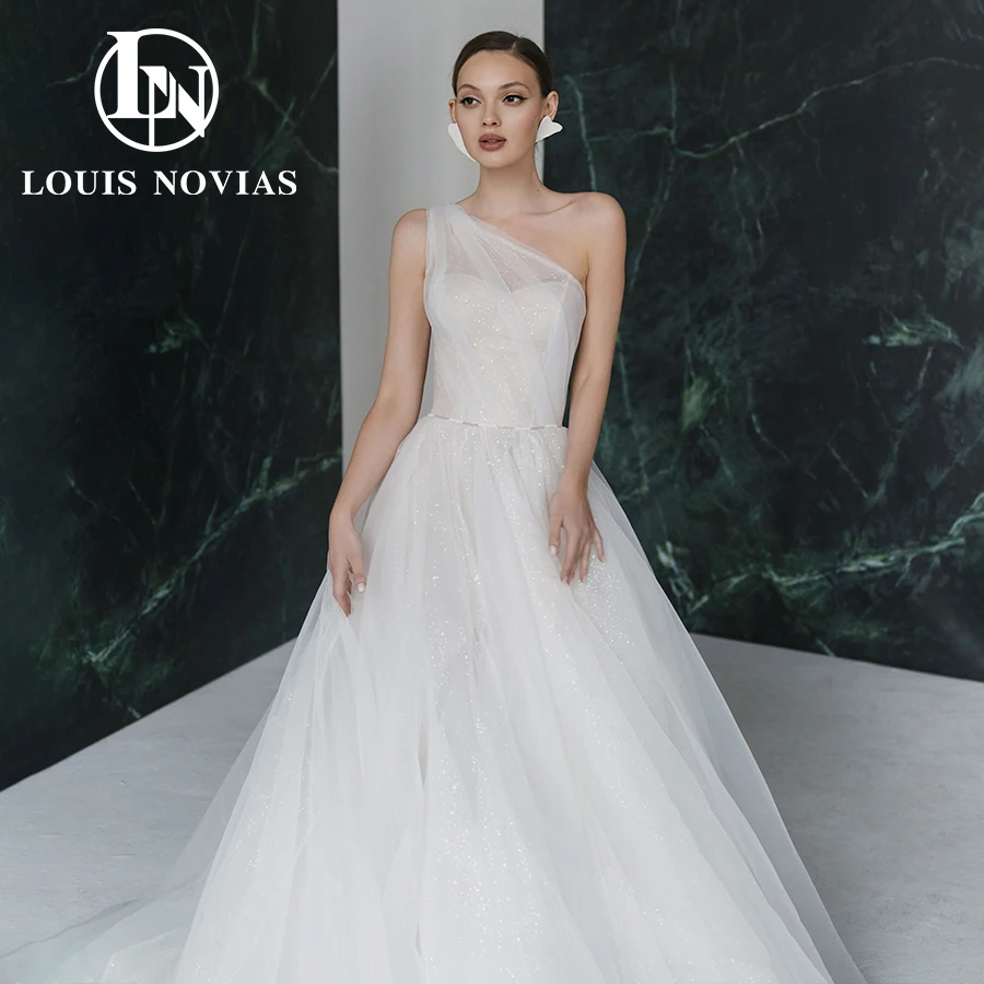 Vestido de novia de princesa LOUIS NOVIAS, elegante, un hombro, sin mangas, tul brillante, 2022 Vestidos De Novia Vestido De Novia Vestido Novia