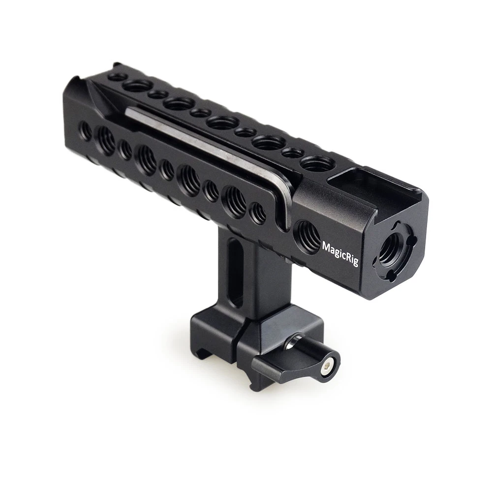 MAGICRIG NATO Top Handle met Cold Shoe Mount, ARRI positioneringsgaten, 1/4"-20 & 3/8"-16 gaten voor Sony Nikon Canon DSLR camerakooi