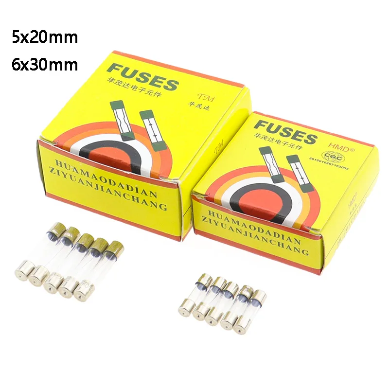 

5*20 6*30 Glass Fuse Fast Fuse 250V 0.1A 0.2A 0.5A 1A 2A 3A 3.15A 4A 5A 6A 7A 8A 10A 12A 15A 20A 30A Quick Blow 5x20mm 6x30mm