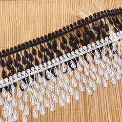 3Yards Lace Trim cucito nastro unilaterale goccia d'acqua nappa frangia latte seta indumento tenda arredamento per la casa decorativo fai da te