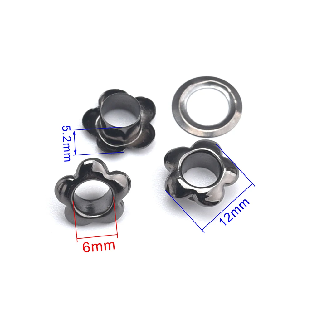 200 مجموعات/وحدة الداخلية ثقب 6 مللي متر المعادن النحاس الثقوب غسالة زهرة شكل الحلقات المعدنية الفضة/أسود/الذهب السفينة حرة JY-015 #3