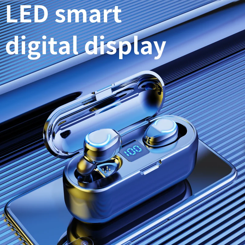 F9-8 Mini TWS Bluetooth 5,0, auriculares inalámbricos estéreo Hifi impermeables, Auriculares deportivos con micrófono