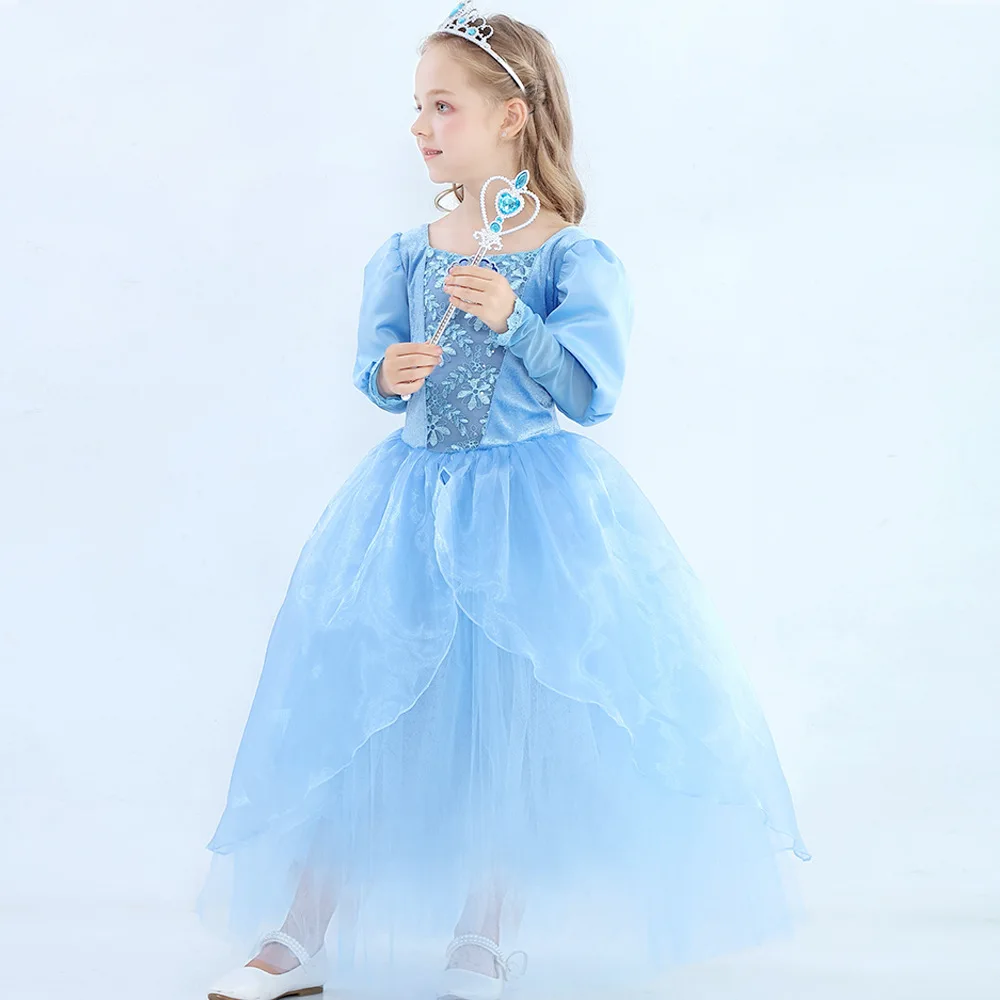 Children Evening Party Dress Flower Girl Dress Junior Bridesmaid Dress 7 Lyers Cotton Lining Princess Dress XXYJ-3