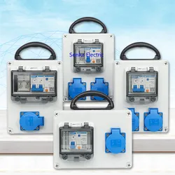 Portable Mobile Electric Box Leakage Protection Outdoor Waterproof Distribution Socket Box with CHINT MCB RCBO Circuit Breaker