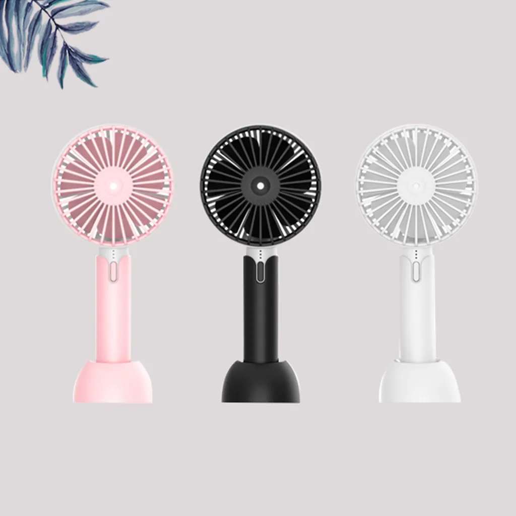 Hot Portable Rechargeable Fan Air Cooler Operated Hand Held USB Solid Color Hand Portable Desktop Home Office Fan