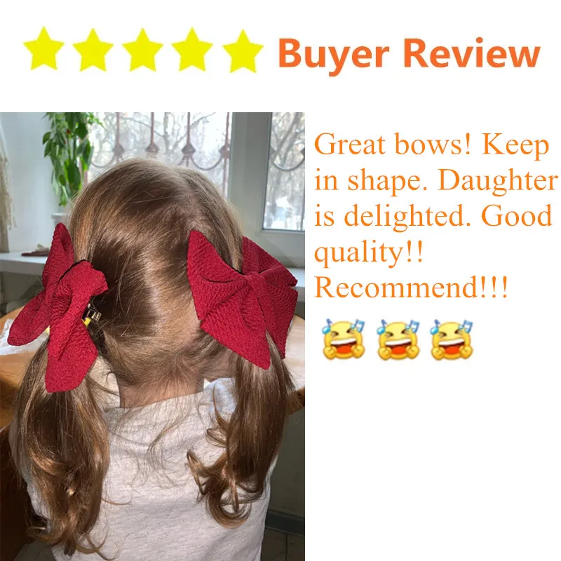 2Pcs/Set 5 Inch Big Waffle Bow Hair Clips Handmade Hairpin Girls Boutique Kids Head Wear Fabric Bow Children Hair Accessories