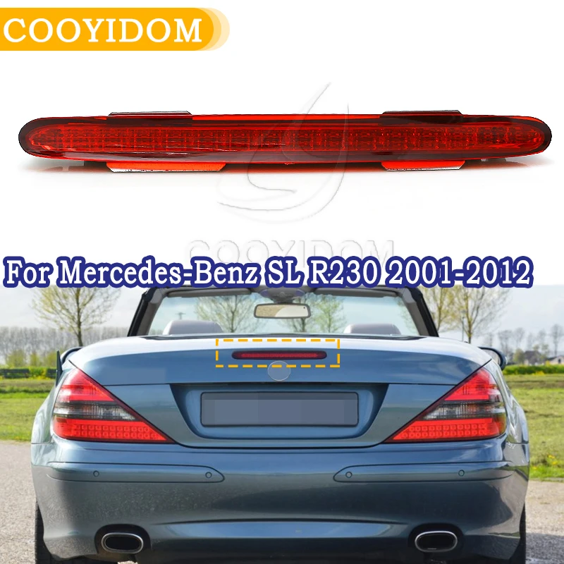 COOYIDOM  Rear Third Brake Light For Mercedes For Benz SL R230 2001-2012 A2308200056 2308200656 Red LED Car Rear Brake Light