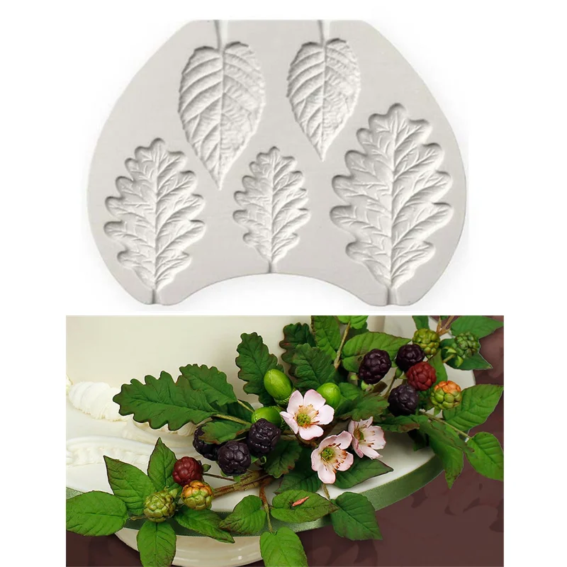 DIY Cake Lace Decoration Flower Leaves Silicone Mold Kitchen Baking Tools Dessert Cake Chocolate Mold Plant Leaves Silicone Mold