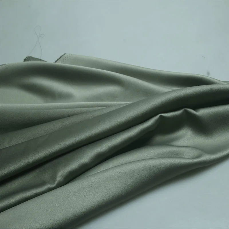 3/5/10m Mat Satin Crepe Fabric Sand Washed Breathable Smooth slightly see through, By the Meter