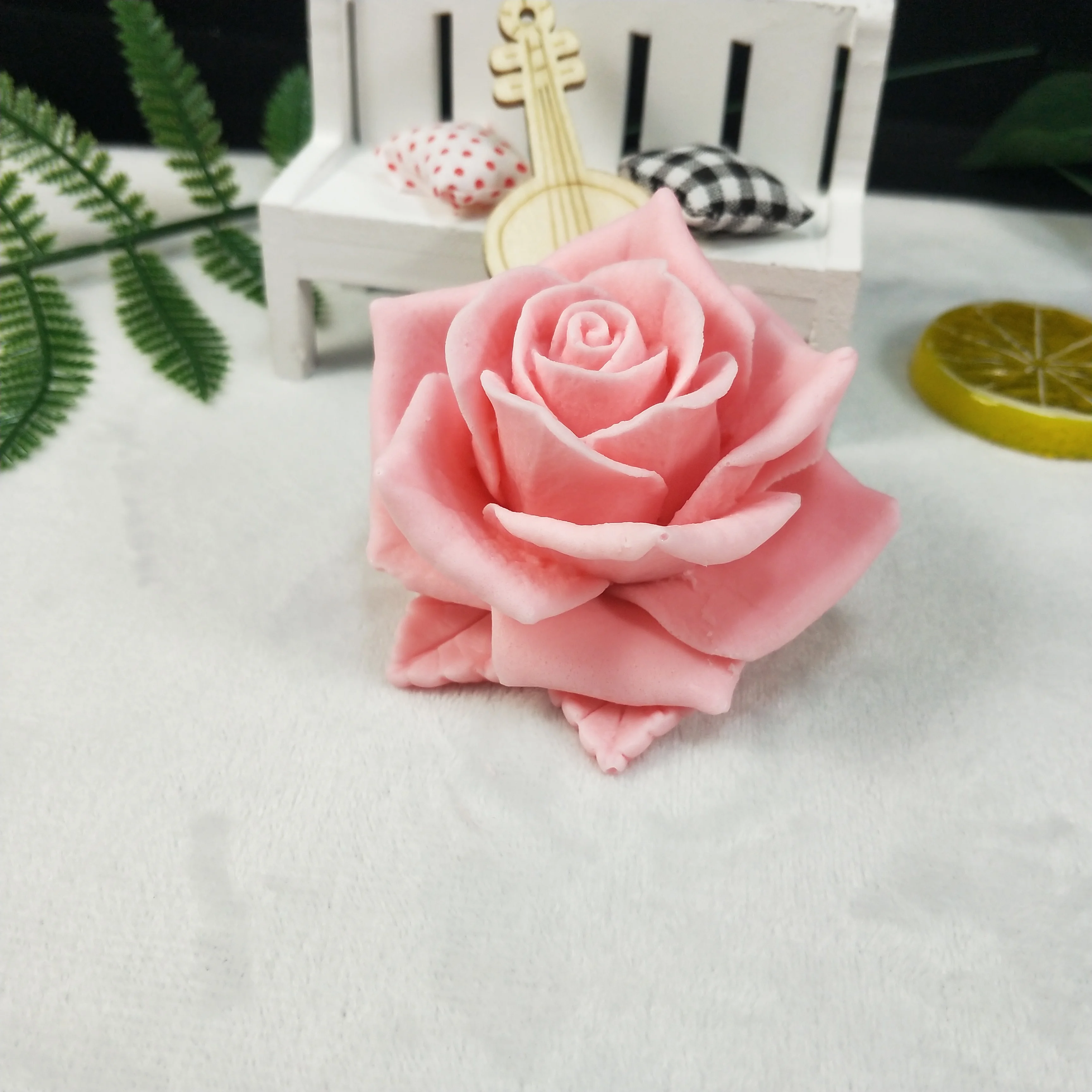 Molde de silicona 3D con hermosa flor rosa, ramo de rosas, moldes para jabón, arcilla, resina, yeso, vela de Chocolate