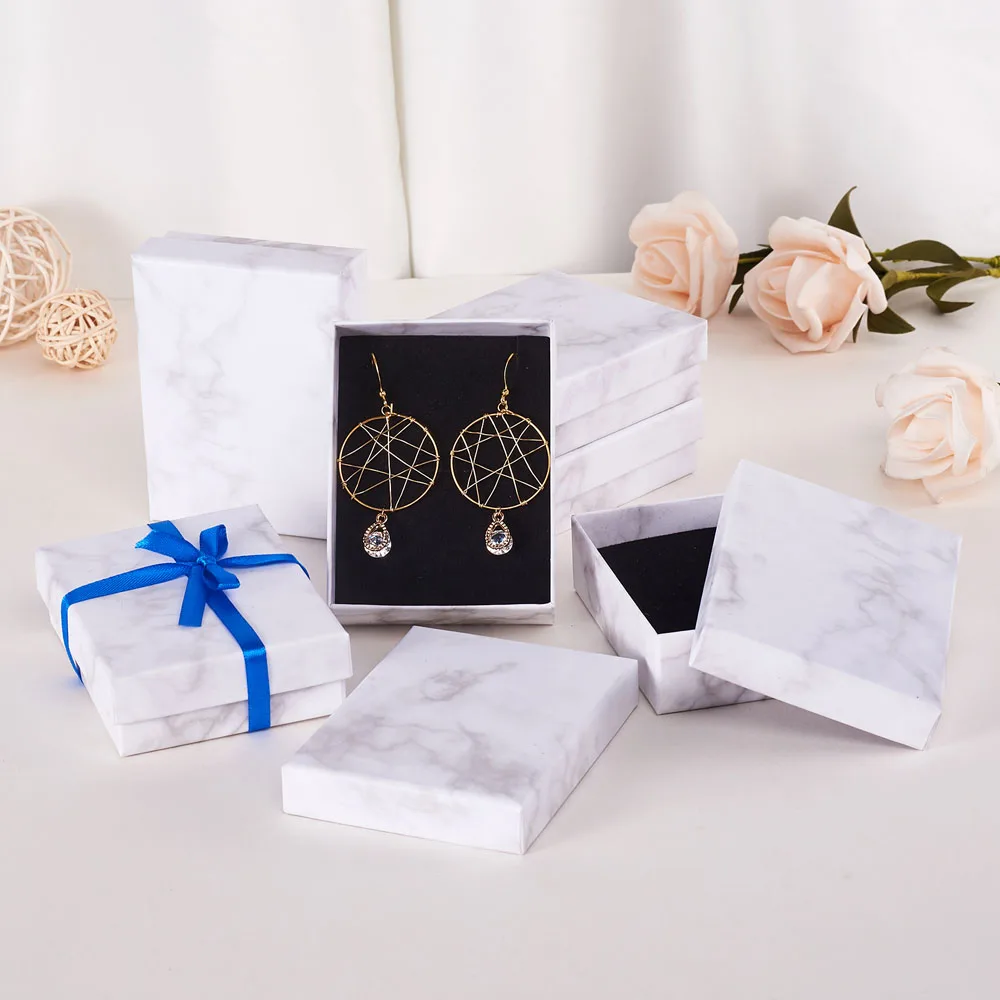 Paper Cardboard Jewelry Boxes Storage Display Carrying Box For Necklaces Bracelets Earrings Packaing 18pcs/24pcs