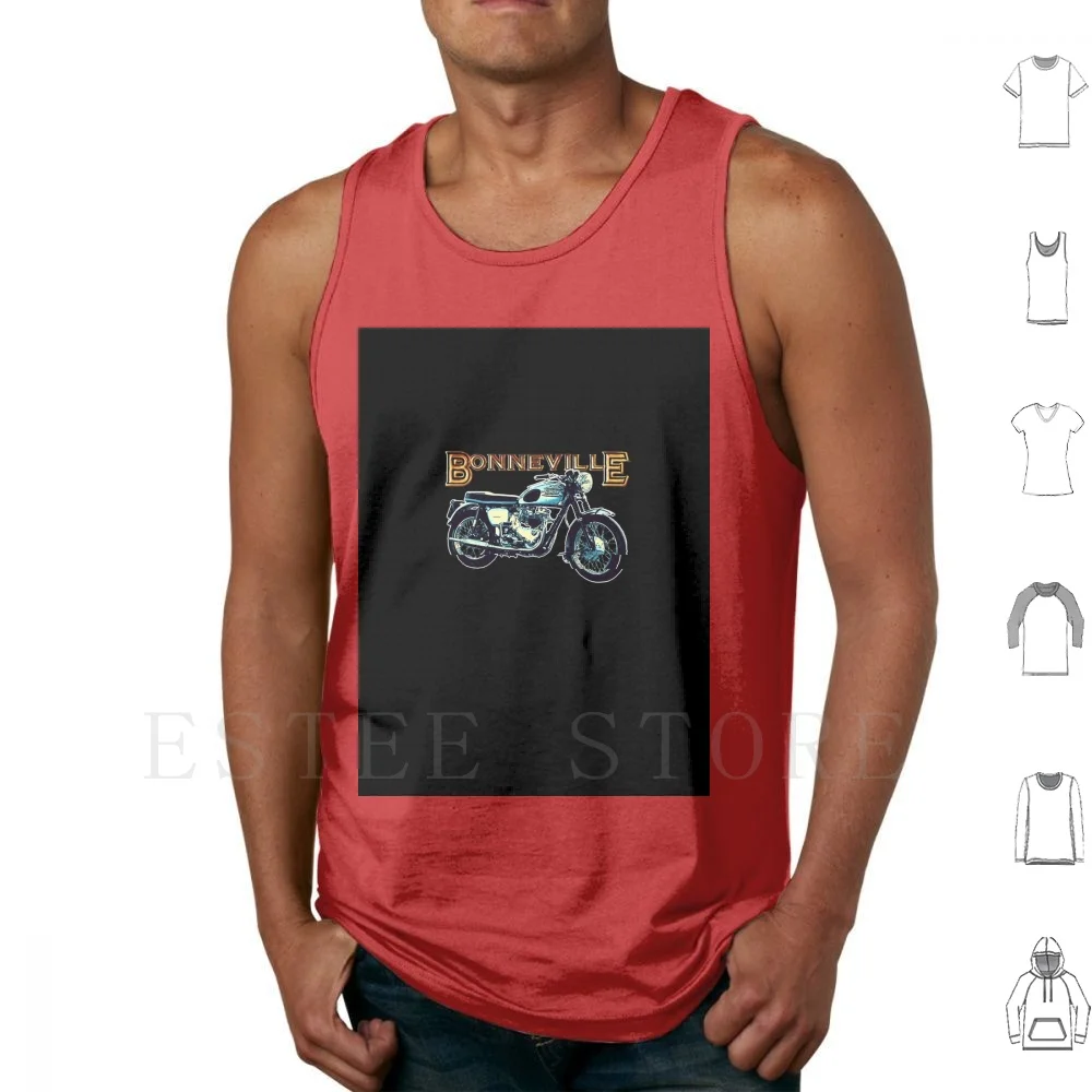Bonnie Gold Camisetas sin mangas Chaleco Bonneville Motocicleta Bicicleta Ciclo Pre Unidad 650cc Moto Rocker 60s Retro Ace