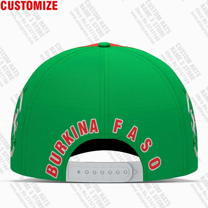 Burkina Faso Baseball Cap Free Custom Made Name Number Team Logo Bf Hat Bfa Country Travel Burkinabe Nation French Flag Headgear