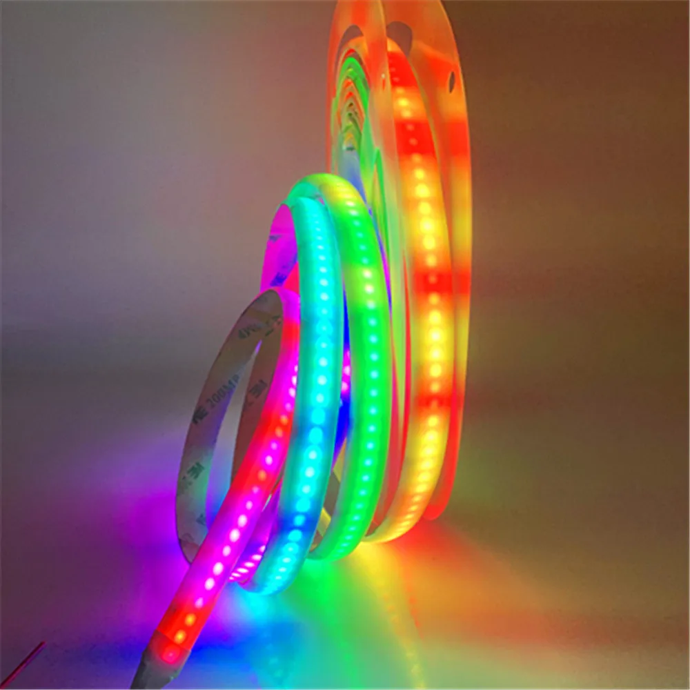 WS2811 Pixel COB LED Strip FOB Light Tape RGB 5M 12V SM16703 / 1903 IC 216leds/m Addressable Programmable Dream Color Digital