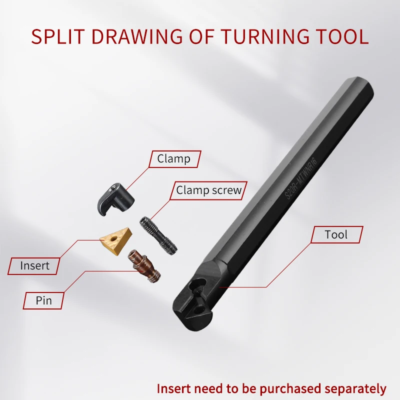 1 Pcs S16Q-MTWNR16/S20R-MTWNL16/S25S-MTWNL16กลึง CNC เครื่องมือ,เครื่องมือหมุนภายในและ TNMG16คาร์ไบด์แทรก