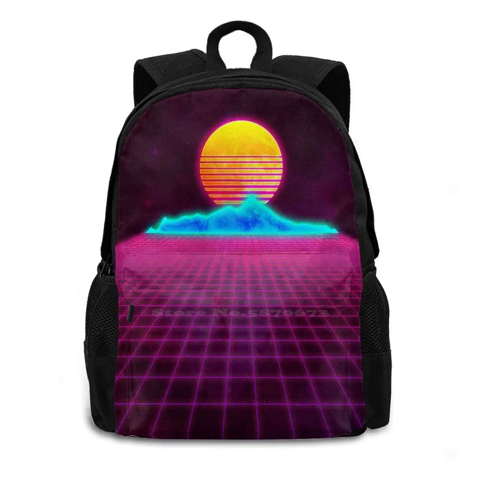 Bring It Back School Bags For Teenage Girls Laptop Travel Bags 80S Vintage Future Retro Futurism Retroactive Sun Electric