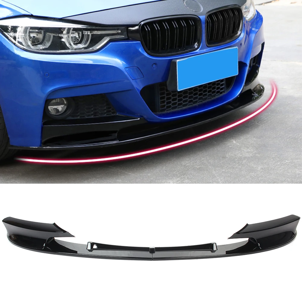 M Styling Gloss Black Car Front Spoiler Bumper Lip Splitter Trim For BMW 3 Series F30 F35 2012 2013 2014 2015 2016 2017 2018