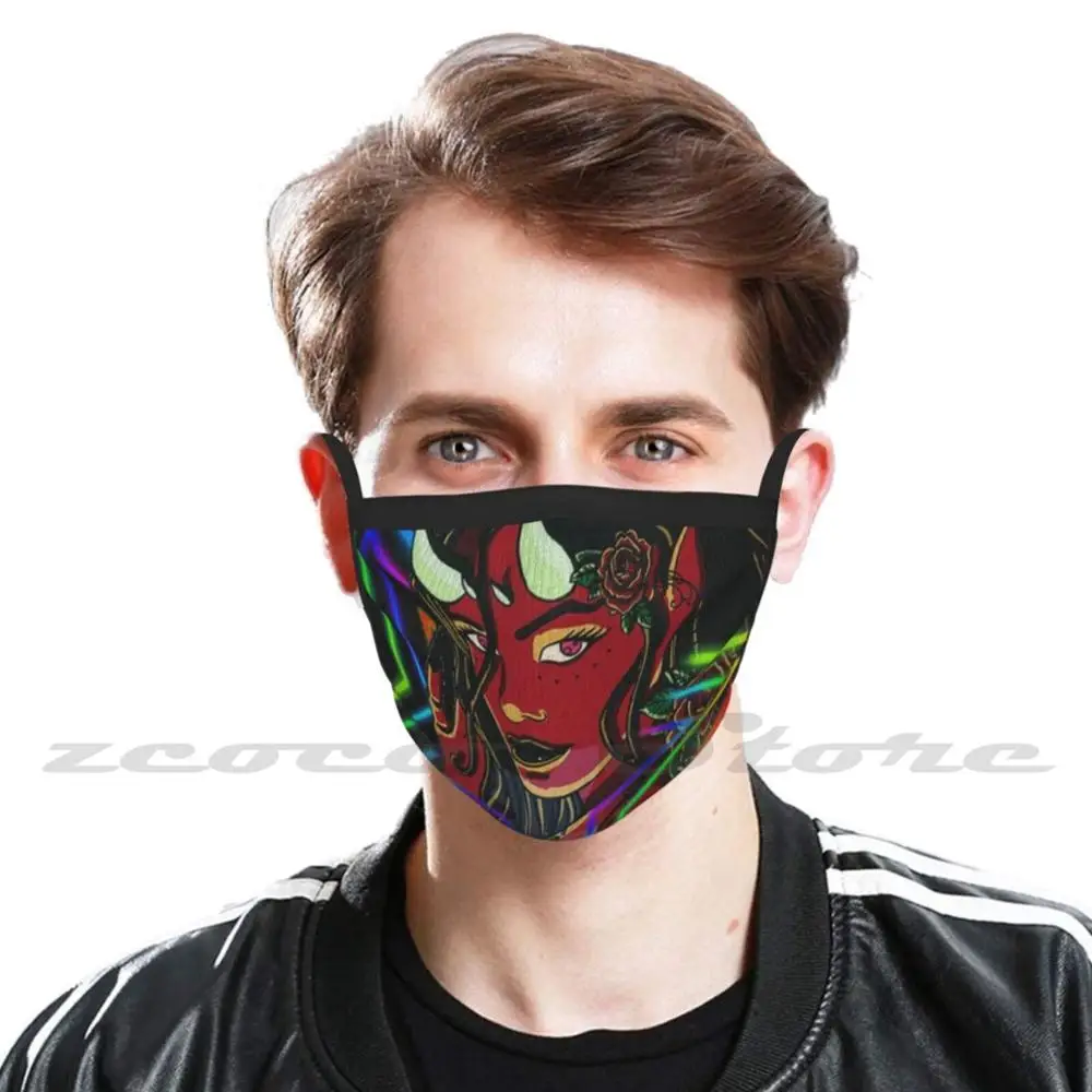 Diavolessa Mask Cloth Washable Diy Filter Pm2.5 Adult Kids Magliette E D Accessori Vari Solo Per Voi Personalizzati Disegno Di