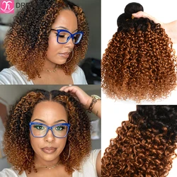 Dreamian-aplique de cabelo humano cacheado, mecha de cabelo 3/4 humano, ondulado, encaracolado, remy, afro, 100%