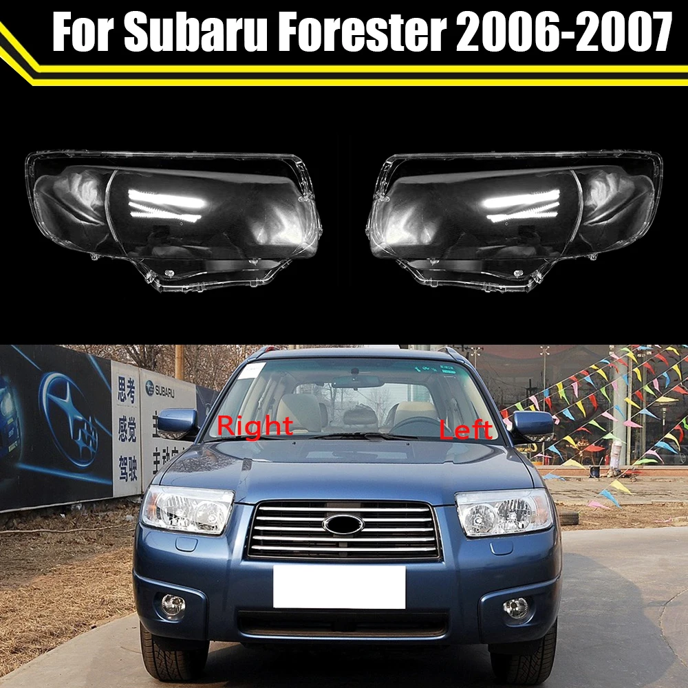 

Car Front Glass Caps Headlight Cover Transparent Lampshade Shell Headlamp Lens Waterproof Mask For Subaru Forester 2006 2007