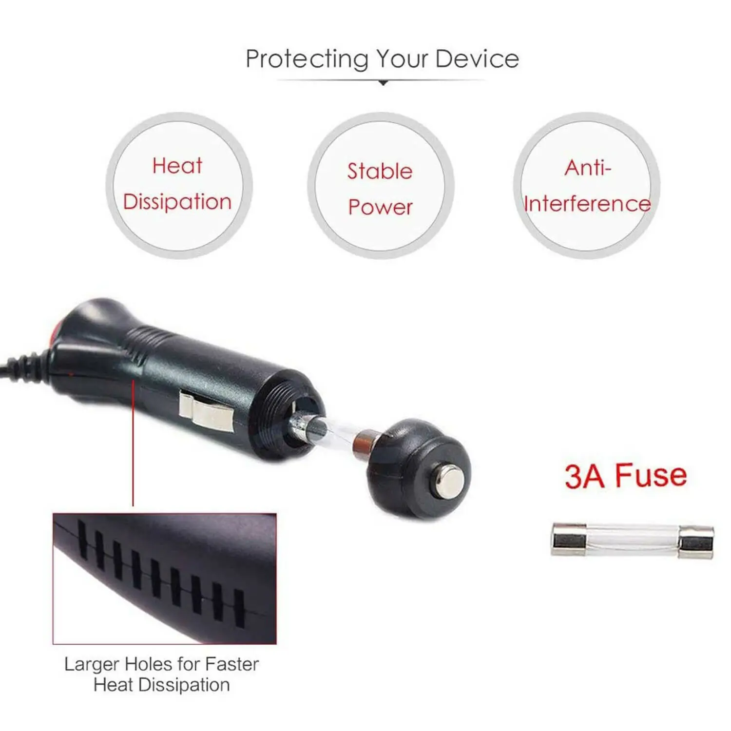 1x DC Power 5,5mm x 2,1mm Stecker Auto 12V Zigarette Leichter Stecker Kabel mit Schalter Taste für Monitor