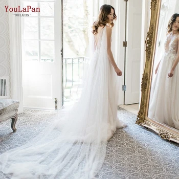 YouLaPan G41 châle de mariée Simple dame personnalisé en mousseline de soie plancher 3M soirée Cape simplicité mariée manteau de mariage pour mariage bricolage