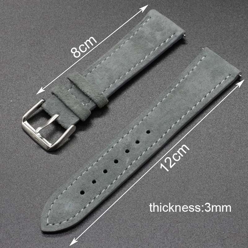 Onthelevel Leather Watchband Suede Vintage Watch Strap 18mm 19mm 20mm Tan Brown Gray Blue Soft Wristband Belt Accessories #BF