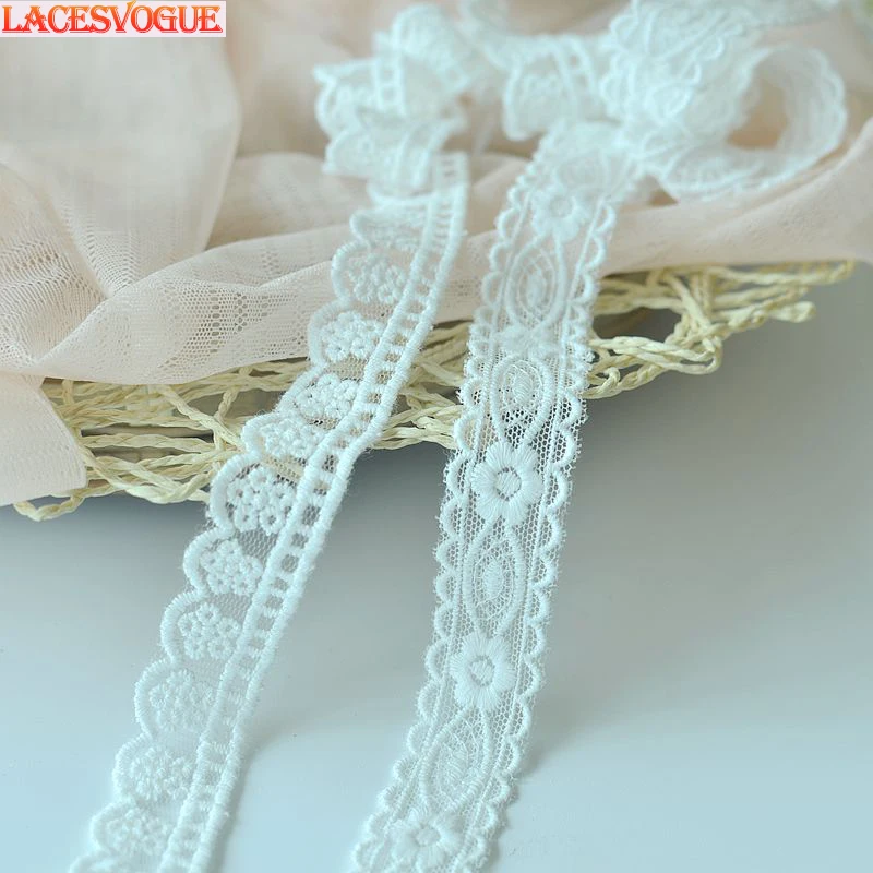 Exquisite Mesh Cotton Embroidered Lace Ribbon, Patchwork, Handmade Garment, Needlework, Sewing Accessories, 28Yards, 1.8cm, 278