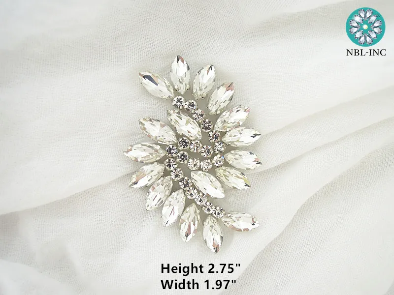 (1PC) Silver gold rose gold crystal rhinestone bridal wedding applique sew on iron on for dress WDD0771