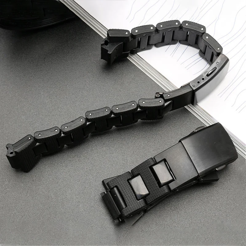 16mm High Quality Bracelet Plastic Watchband For Casio G-shock DW-6900/DW9600/DW5600/GW-M5610 Men Black Watch Strap Band  Parts