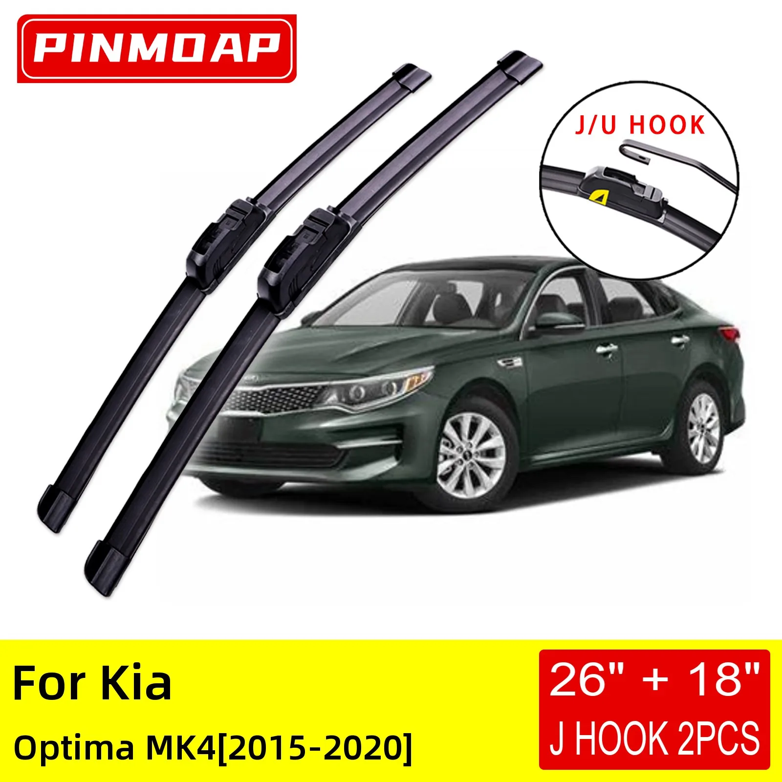 

For Kia Optima MK4 2015 2016 2017 2018 2019 2020 Front Wiper Blades Brushes Cutter Accessories U J Hook